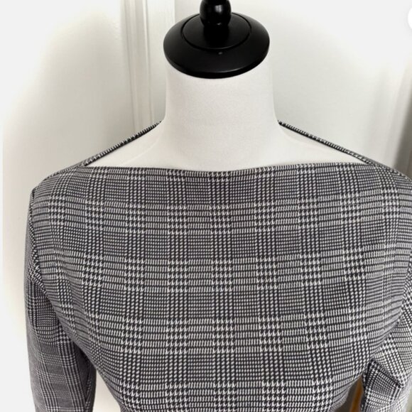 Vivien of Holloway 50’s Style Slash Neck Top in Black Houndstooth Size Small S - Picture 4 of 4